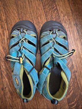 Keen Teal and Lime Kids Sandals